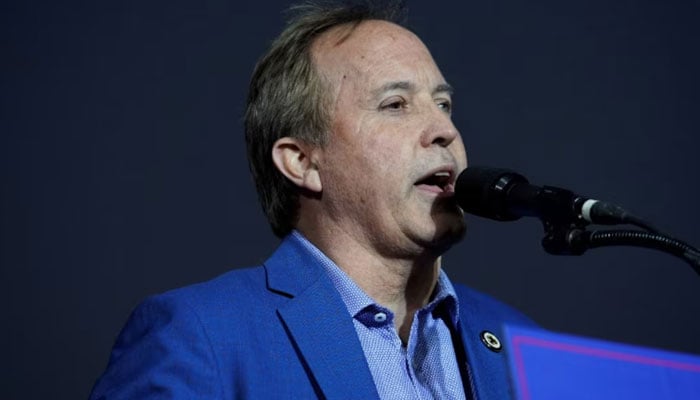 Attorney General of Texas Ken Paxton speaks during former U.S. President Donald Trumps rally, in Conroe, Texas, U.S., January 29, 2022. — Reuters