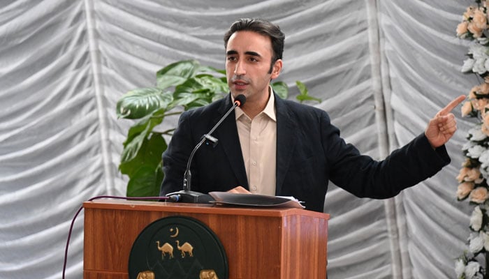 Pakistan Peoples Party (PPP) Chairman Bilawal Bhutto Zardari addressing an event on May 15, 2026. — Facebook@Bilawalhouse