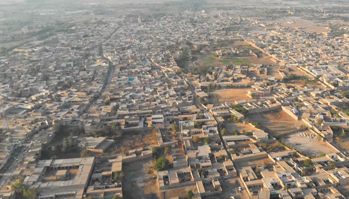 The image shows a drone shot of an area in Tank, Khyber Pakhtunkhwa.  — Facebook@kptourism/Screengrab
