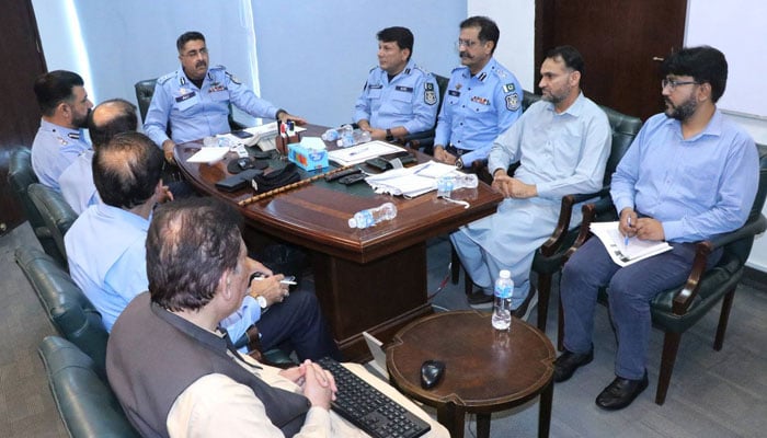 Inspector General of Police (IGP) Islamabad Syed Ali Nasir Rizvi chairs a high-level meeting, on May 16, 2026. — Facebook@islamabadpolice
