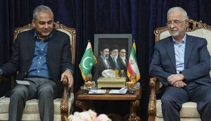 Interior Minister Mohsin Naqvi (left) meets his Iranian counterpart Eskandar Momeni in Tehran on May 16, 2026. — IRNA