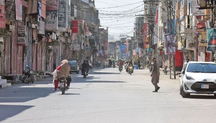 A view of closed market during public holiday on Pakistan Day. — Online/File