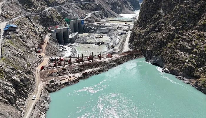 A view of construction happening at the site of the Dasu Hydropower Project. — X/@wapda_pr/File
