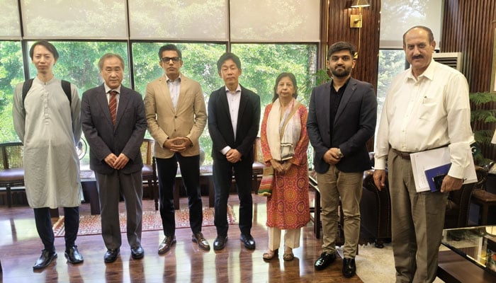 Chairman Capital Development Authority (CDA) and Chief Commissioner of Islamabad, Sohail Ashraf, pictured with a delegation from JICA at the CDA Headquarters on May 18, 2026. — Facebook@cda.isb.pk