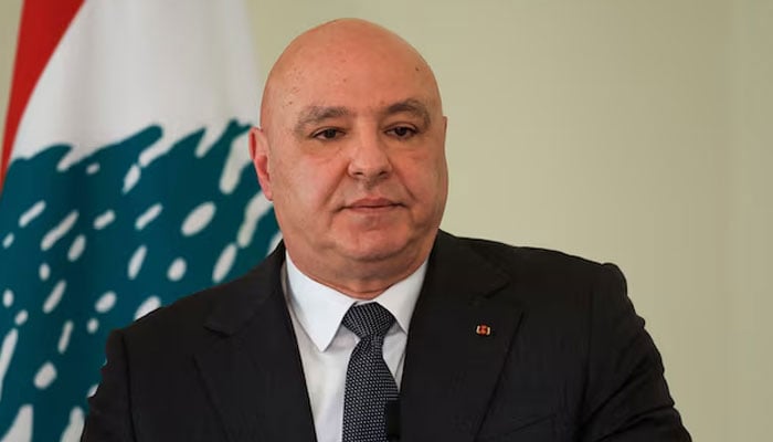 Lebanese President Joseph Aoun attends a press conference with German President Frank-Walter Steinmeier (not pictured), at the presidential palace in Baabda, Lebanon, February 16, 2026.—Reuters