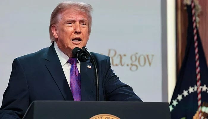 US President Donald Trump delivers remarks about health care costs and affordability from an auditorium on the White House campus in Washington, DC, US, May 18, 2026. — Reuters