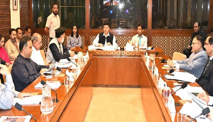 Chairman of the Senate Functional Committee on Problems of Less Developed Areas Senator Niaz Ahmed chairs a meeting of the committee at the Parliament House on May 19, 2026. — Facebook@Pakistansenate