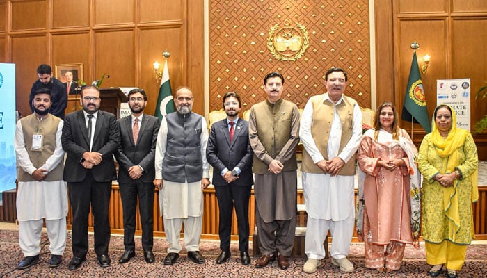 Governor Khyber Pakhtunkhwa Faisal Karim Kundi, in a photo during the conference on May 20, 2026. — Facebook@bilalsethi2