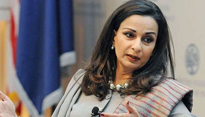 Senator Sherry Rehman, chairperson of the PFP, gestures during a meeting. — Radio Pakistan/File