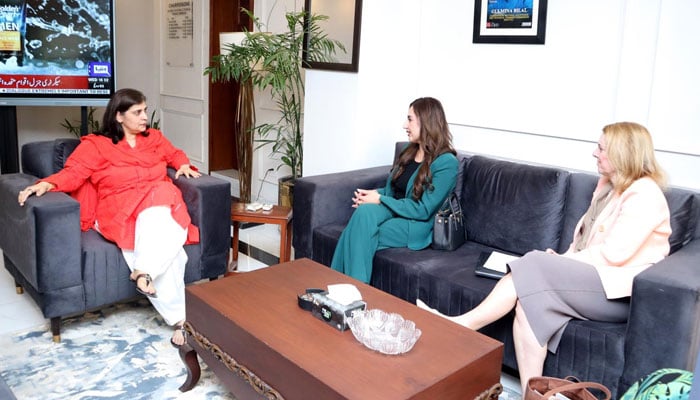 US Acting Ambassador to Pakistan Natalie Baker meets Acting Chairperson Gulmina Bilal Ahmed during her visit to the headquarters of the National Vocational and Technical Training Commission (NAVTTC) in Islamabad on May 21, 2026. — INP