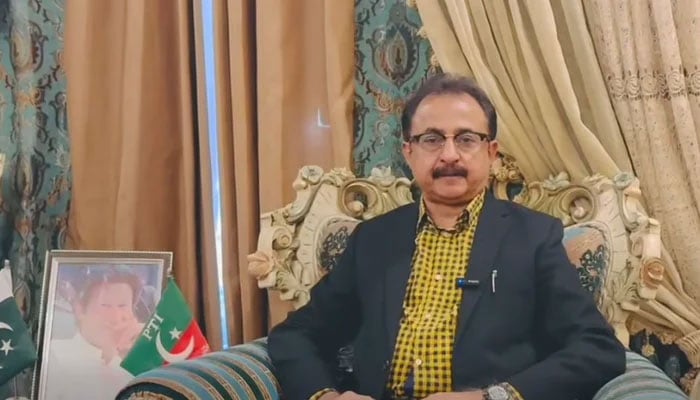 Sindh Pakistan Tehreek-e-Insaf (PTI) president Haleem Adil Sheikh speaks in a video message on January 13, 2025. — Screengrab via Facebook@haleemadilsheikh1
