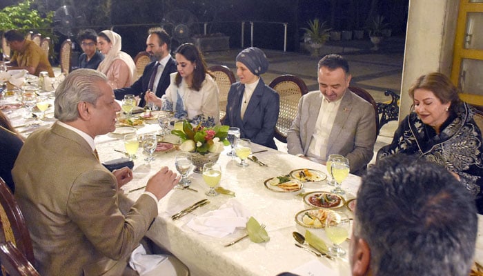 Ambassador of the Republic of Türkiye to Pakistan, Irfan Neziroglu and others, during a dinner in connection with the Turkish Cuisine Week at the Turkish Embassy Residence on May 22, 2026. —  Online