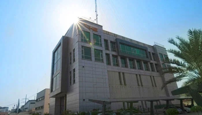 The image shows a broad view of the KE headquarters in Karachi. — Facebook/K-Electric/File