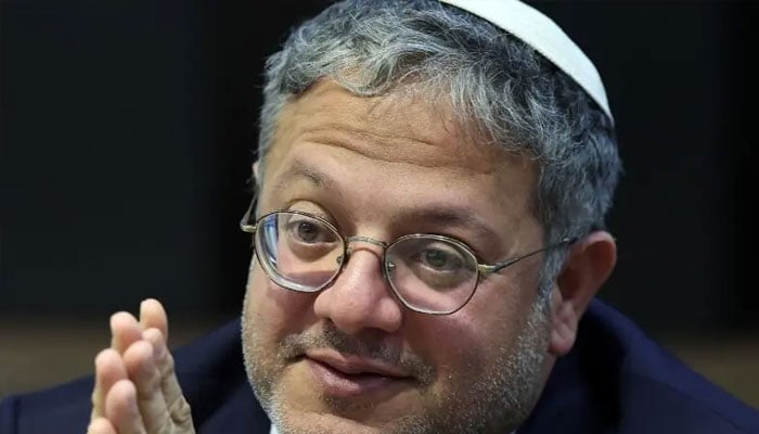 Israeli National Security Minister Itamar Ben Gvir takes part in a Cabinet meeting at the Kirya. —AFP/File
