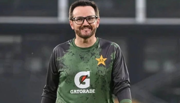Head coach Mike Hesson pictured during a Pakistan Mens T20 Squad Media Opportunity at National Stadium on July 14, 2025 in Karachi, Pakistan.—AFP