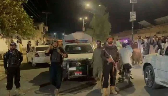 Security personnel stand alert in Balochistan on September 18, 2025. — YouTube/Geo News/Screengrab
