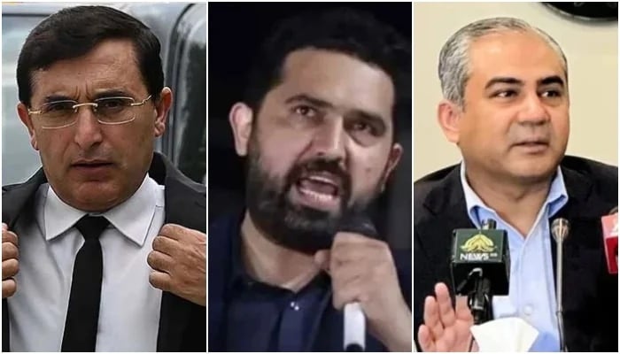 PTI Chairman Gohar Khan, KP CM Muhammad Sohail Afridi and Federal Interior Minister Mohsin Naqvi. —AFP/Facebook/@ImMuhammadSohailAfridi/Facebook@Ministry of Interior GoP/File