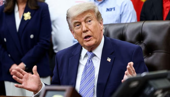 U.S. President Donald Trump speaks during an announcement with US Environmental Protection Agency (EPA) Administrator Lee Zeldin (not pictured) in the Oval Office at the White House, in Washington, D.C., US on May 21, 2026. — Reuters