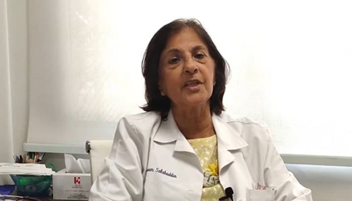 (Late) Dr Naseem Salahuddin, during an interview. — Screengrab from Youtube/@IndusHospitalHealthNetwork
