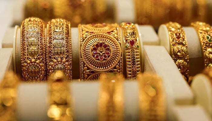 Gold bangles are displayed at a jewellery store in Mumbai, India, March 20, 2025. — Reuters