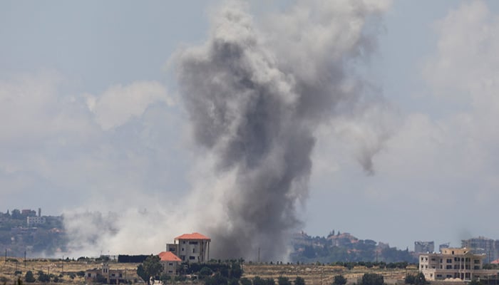 Smoke billows from southern Lebanon following strikes, as seen from Marjayoun, southern Lebanon, May 29, 2026. — Reuters