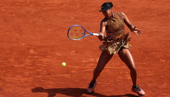 Japans Naomi Osaka in action during her third round match against Iva Jovic of the US, May 30, 2026. —Reuters