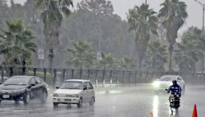 A view of rain in Lahore. — X/@_zaha2021/File