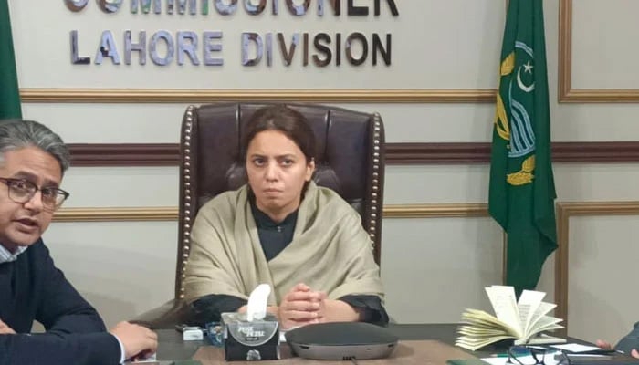 Commissioner Lahore Division Marryam Khan chairs a meeting on November 15, 2025. —Facebook@commissionerlahoredivision