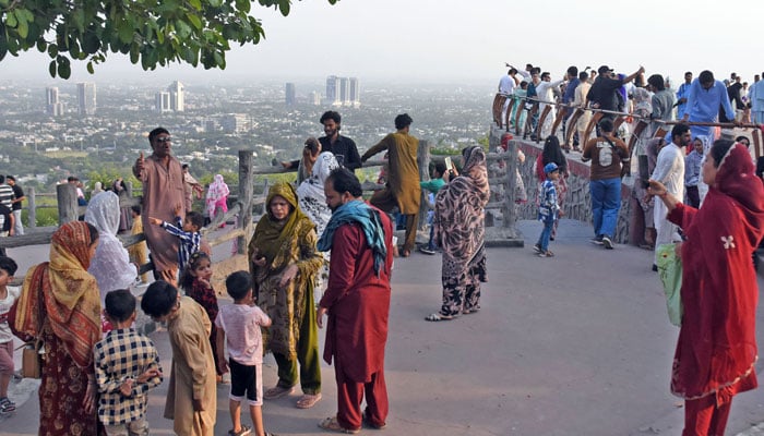 People are enjoying the holiday at Damn-e-Koh, in the Federal Capital on May 31, 2026. — Online