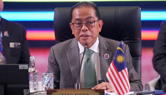 Malaysias Defense Minister Mohamed Khaled Nordin delivers his remarks during the opening session of the Association of Southeast Asian Nations (ASEAN) Defense Ministers’ Meeting in Kuala Lumpur, Malaysia, Friday, Oct. 31, 2025.—Reuters