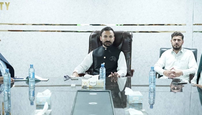 Special Assistant to the Khyber Pakhtunkhwa Chief Minister on Food, Dr Muhammad Israr, chairs a meeting at Khyber Pakhtunkhwa Food Safety and Halal Food Authority (KPFS&HFA) on June 2, 2026. — Facebook@FoodKPGovt