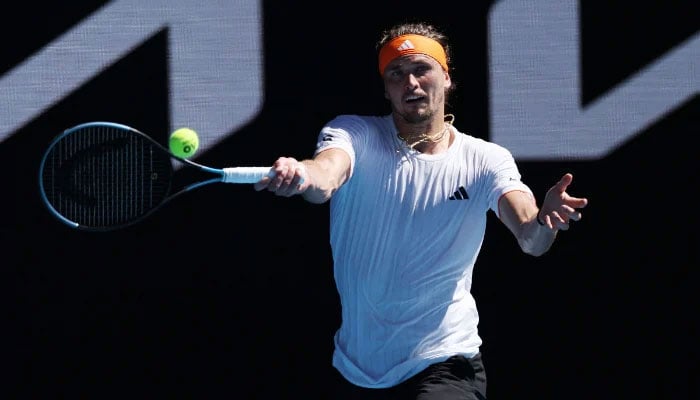 Germanys Alexander Zverev in action during his first round match against Canadas Gabriel Diallo on January 18, 2026. — Reuters