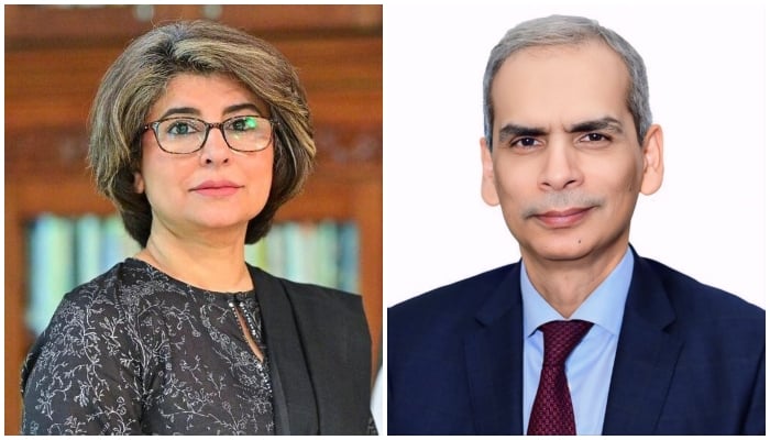 This collage shows Foreign Secretary, Amna Baloch (left),  and Wafaqi Mohtasib (Federal Ombudsman), Naveed Kamran Baloch. — APP/File