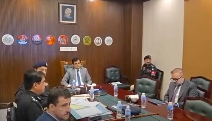 An image from a virtual meeting between officials of the Sindh Home Department, Sindh Police, and an American delegation on June 5, 2026. — Screengrab via Facebook@OfficialGoS