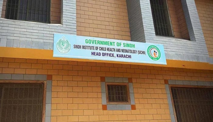 Sindh Institute of Child Health and Neonatologys head office building is seen in this undated photo. — The News/File