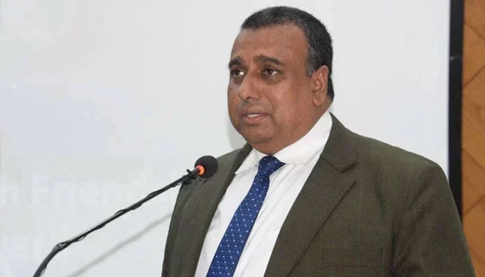 High Commissioner of Bangladesh Muhammad Iqbal Hussain Khan addressing an event. — Facebook@MinhajUniversityLahore/File
