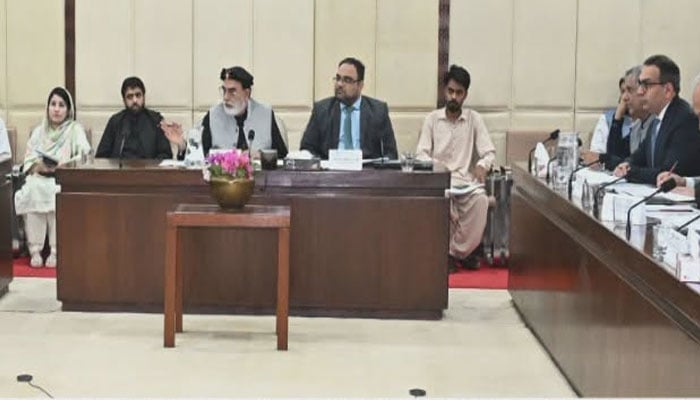 Chairman, Senate Standing Committee on Defence Senator Talha Mahmood chairs a meeting of the committee on June 8, 2026. — Facebook@Pakistansenate