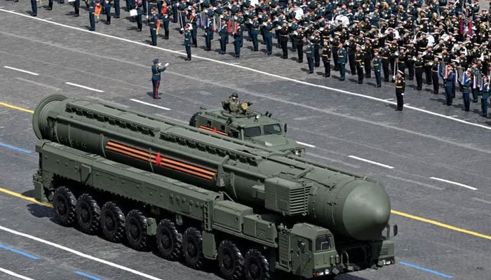 Representational image shows Russia parading its Yars intercontinental ballistic missile system during a parade in Moscow last May. — Reuters/File