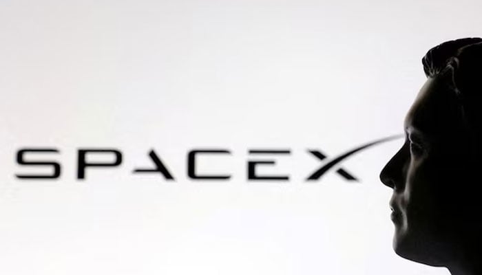 A 3D-printed miniature model of Elon Musk and a SpaceX logo are seen in this illustration created on January 23, 2025.—Reuters