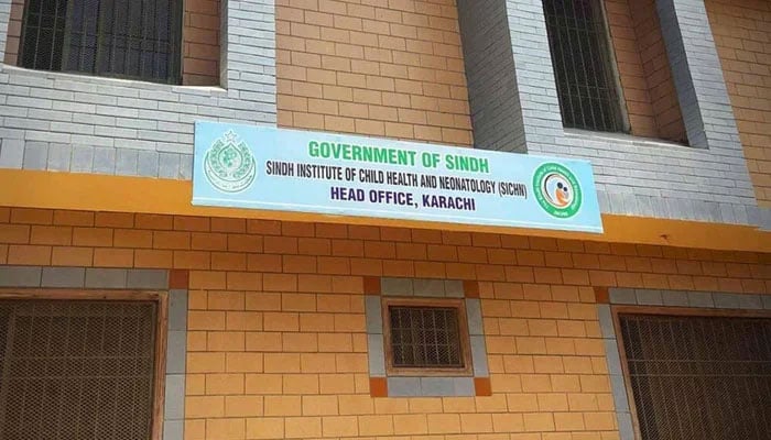Sindh Institute of Child Health and Neonatologys head office building is seen in this undated photo. — The News/File