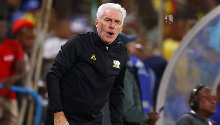South Africa coach Hugo Broos reacts. —Reuters/File