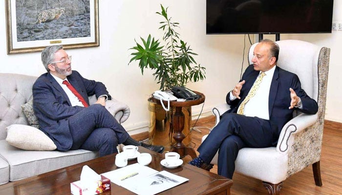 Ambassador of Spain to Pakistan, Carlos Aragón, exchanges views with Federal Climate Change Minister Dr Musadik Malik on June 10, 2026. — APP