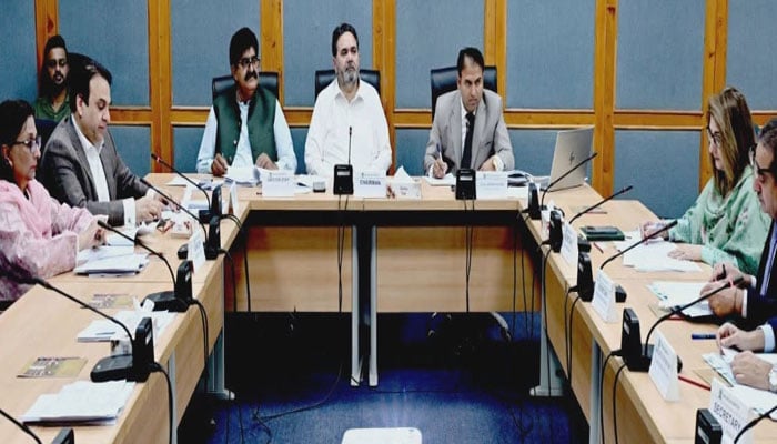 Chairman of the Senate Standing Committee on Cabinet Secretariat Senator Rana Mahmood-ul-Hassan chairs a meeting of the committee at Parliament House, Islamabad, on June 10, 2026. — Facebook@Pakistansenate