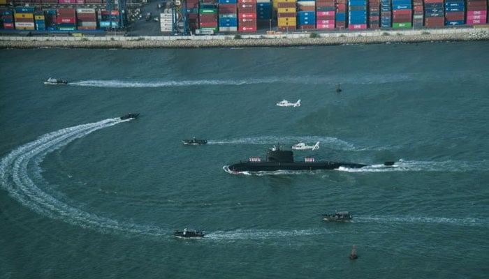 The first PN HANGOR Class submarine, PNS/M HANGOR, arrives in Karachi on June 11, 2026. —Facebook@DgprNavy