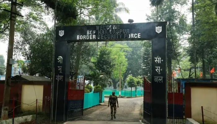 A Border Security Force (BSF) official walks into a Border Outpost (BOP), a self-contained defence outpost situated near the India-Bangladesh international border in Petrapole, India, October 16. — Reuters