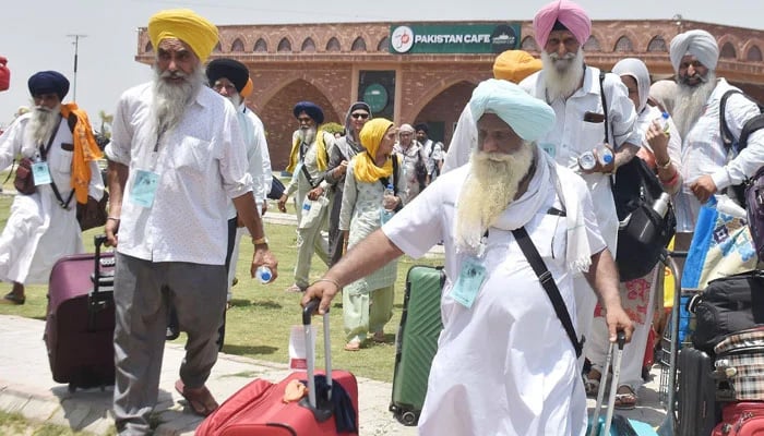 Sikh pilgrims from India arrived at Wagah Border to participate in the 420th martyrdom anniversary of Guru Arjan Dev Ji and the annual Jor Mela celebrations on June 10, 2026. — Online