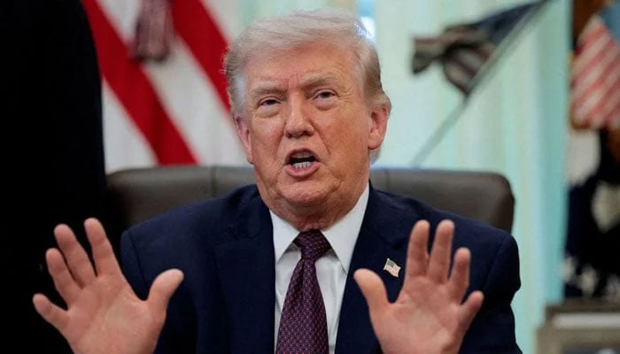 US President Donald Trump speaks during the signing ceremony for an executive order on mail ballots, in the Oval Office of the White House in Washington, DC, March 31, 2026. — Reuters