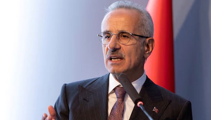 Turkeys Minister of Transport and Infrastructure Abdulkadir Uraloglu addresses the audience during a signing ceremony in Istanbul, Turkey, April 29, 2024.—Reuters