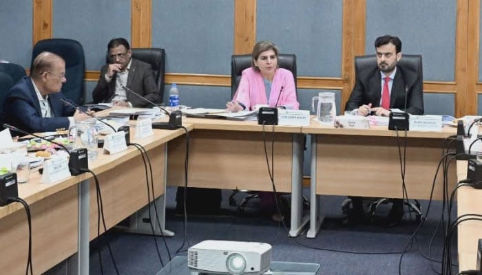 Senator Samina Mumtaz Zehri, Chairperson Senate Functional Committee on Human Rights, presiding over the committee meeting at Parliament Lodges, Islamabad on June 15, 2026.—Reuters