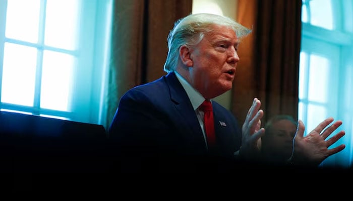 US President Donald Trump speaks during a roundtable meeting with energy sector CEOs in the Cabinet Room of the White House in Washington, US, April 3, 2020. —Reuters